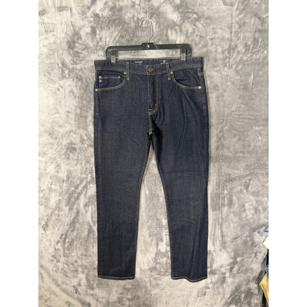AG Adriano Goldschmied The Everett Slim Straight Jeans Indigo Blue Mens 36x32